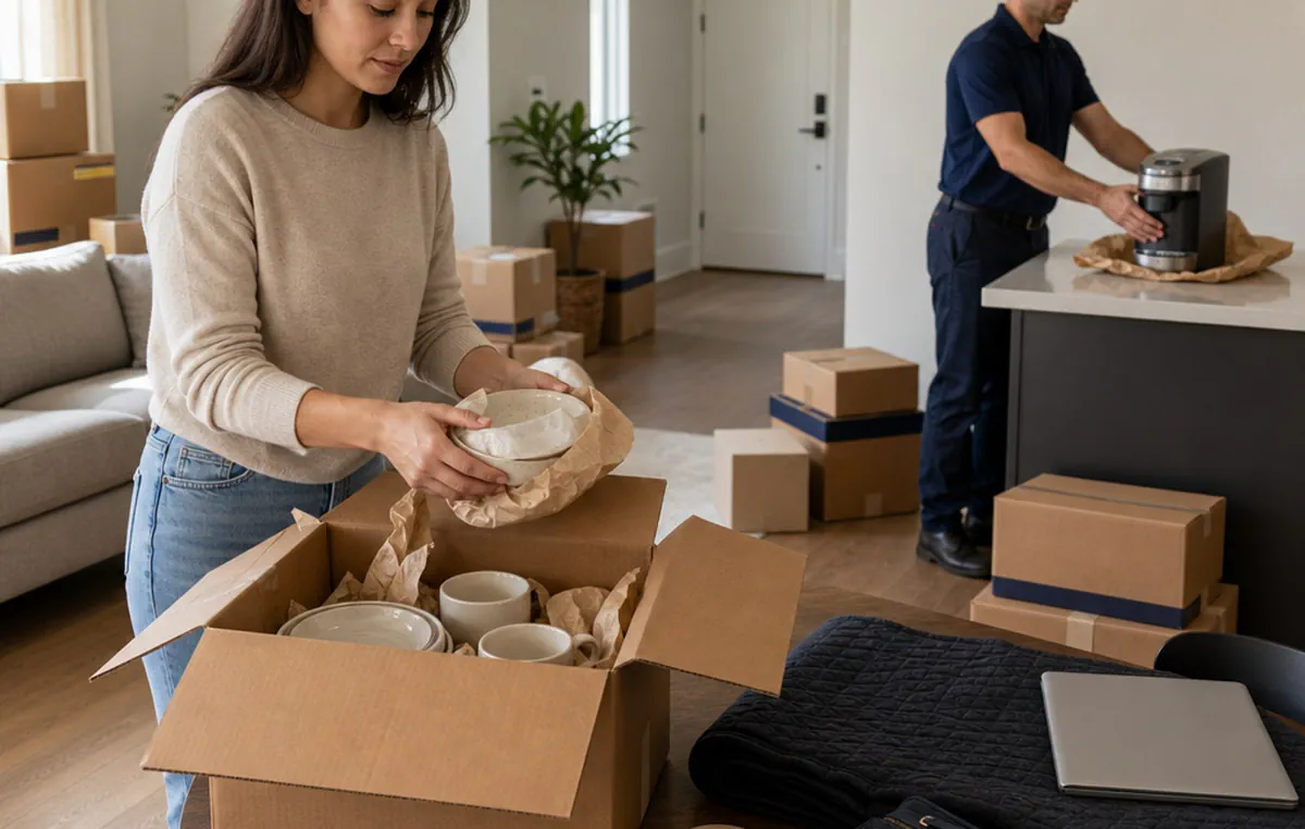 A practical setup order for essentials, priority rooms, box labels, and first-week tasks that can wait. - Smart People Moving