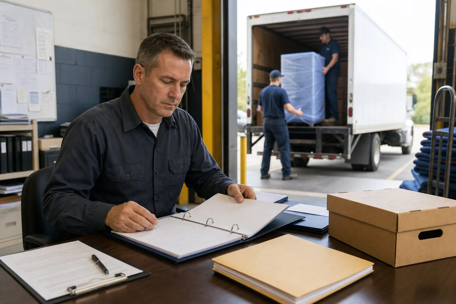 Editorial illustration for What federal regulations and recordkeeping rules apply to interstate moving companies?