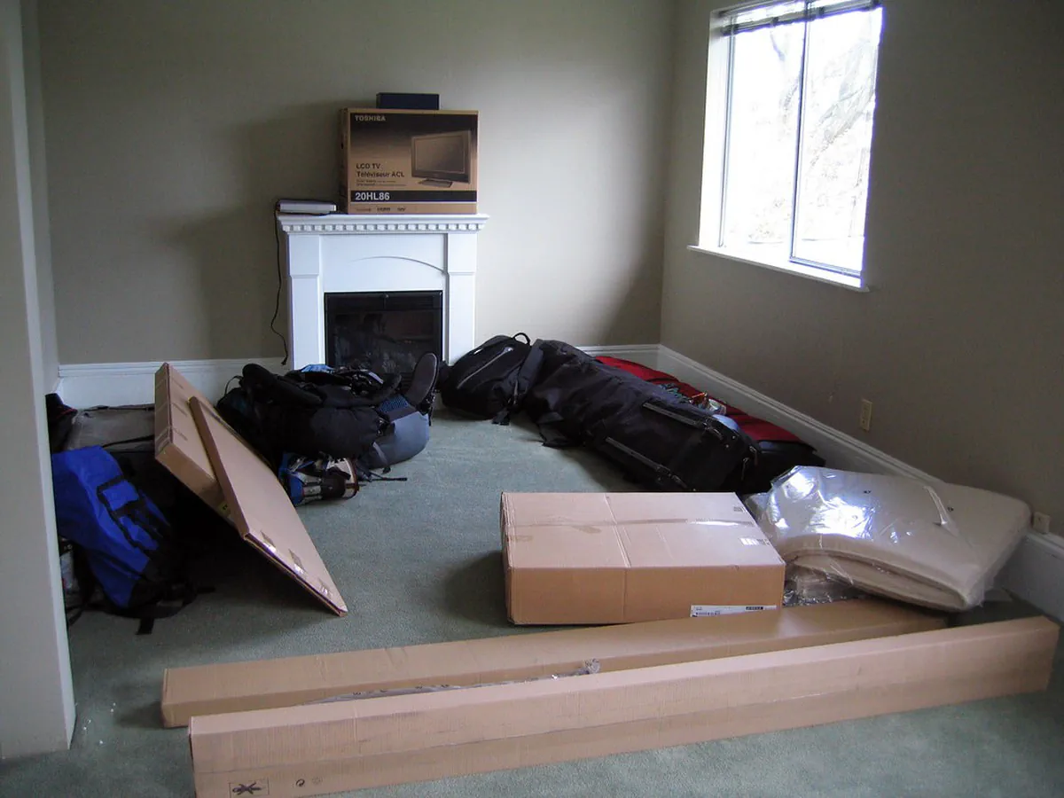 Flatpack furniture in an empty apartment