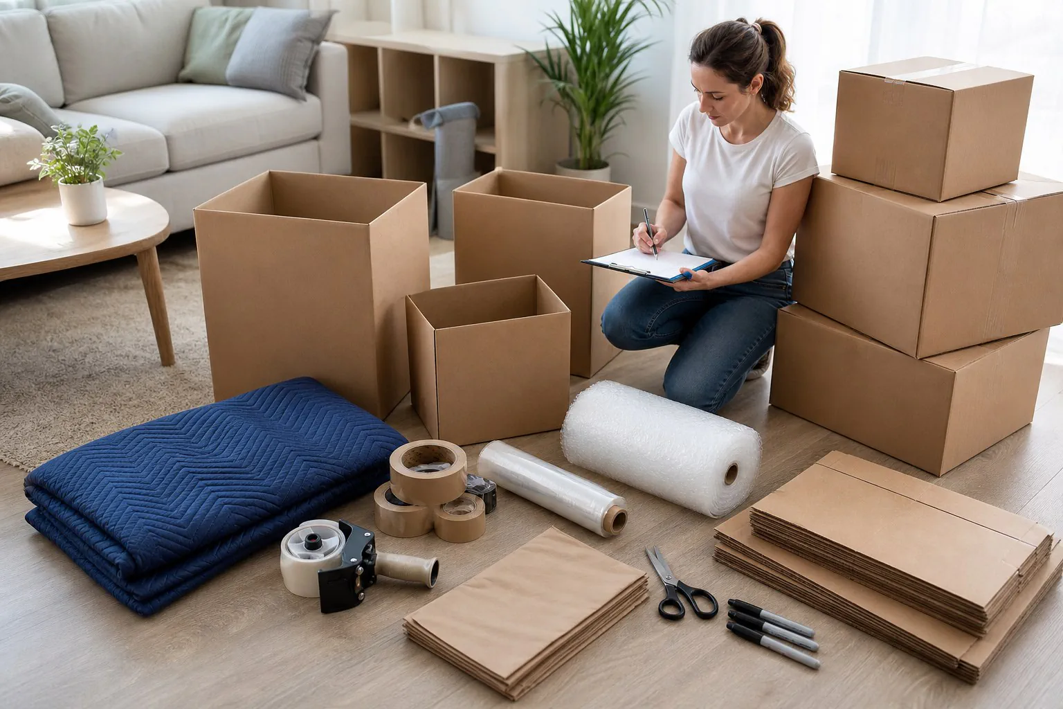 Editorial illustration for What is a complete checklist of moving supplies I need?