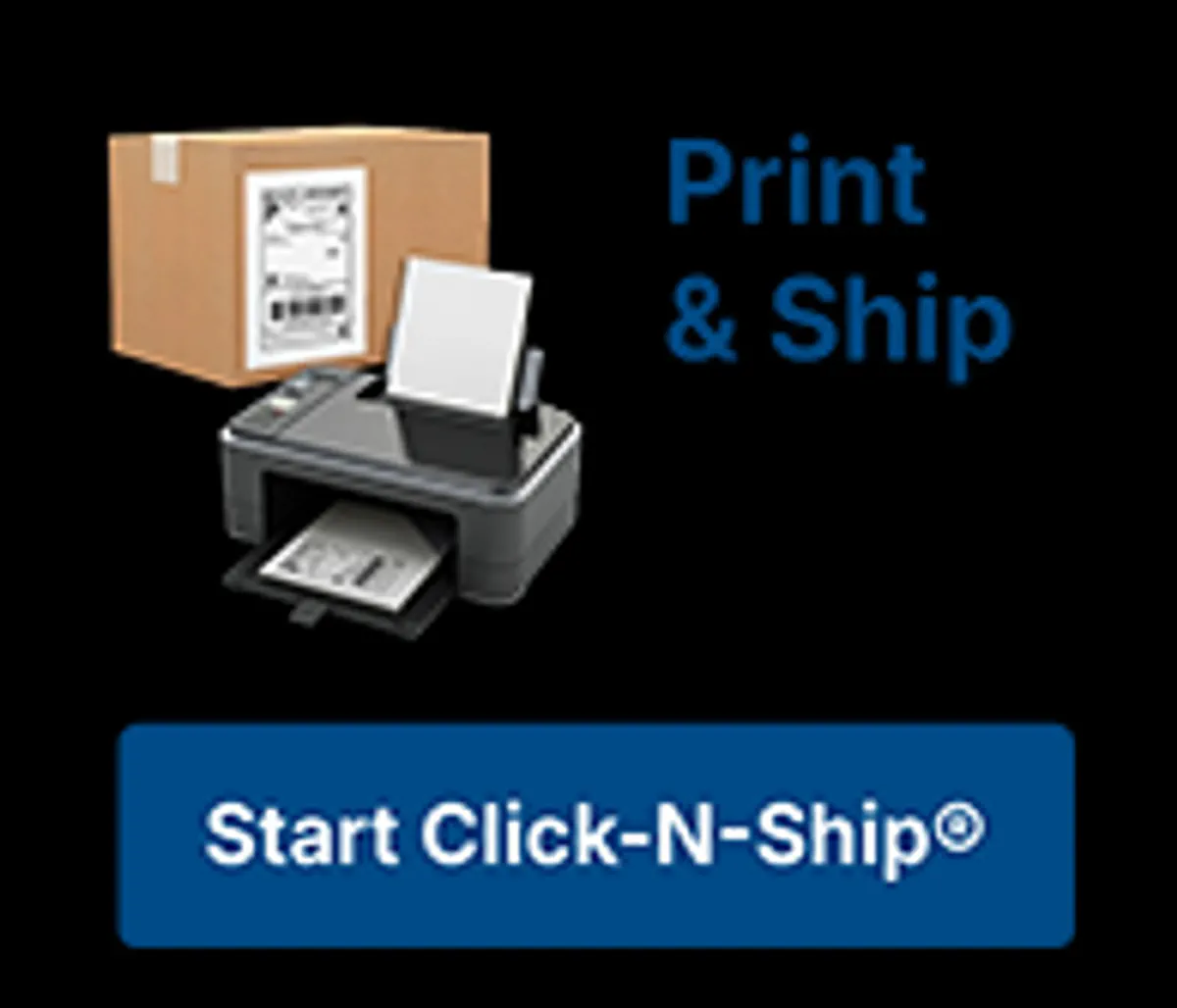 Mail and Ship image with call to action.