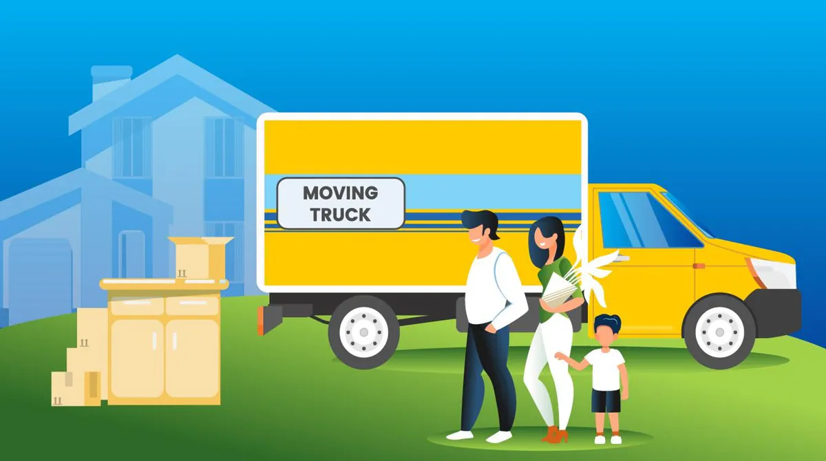 A family preparing belongings during the busiest moving season.