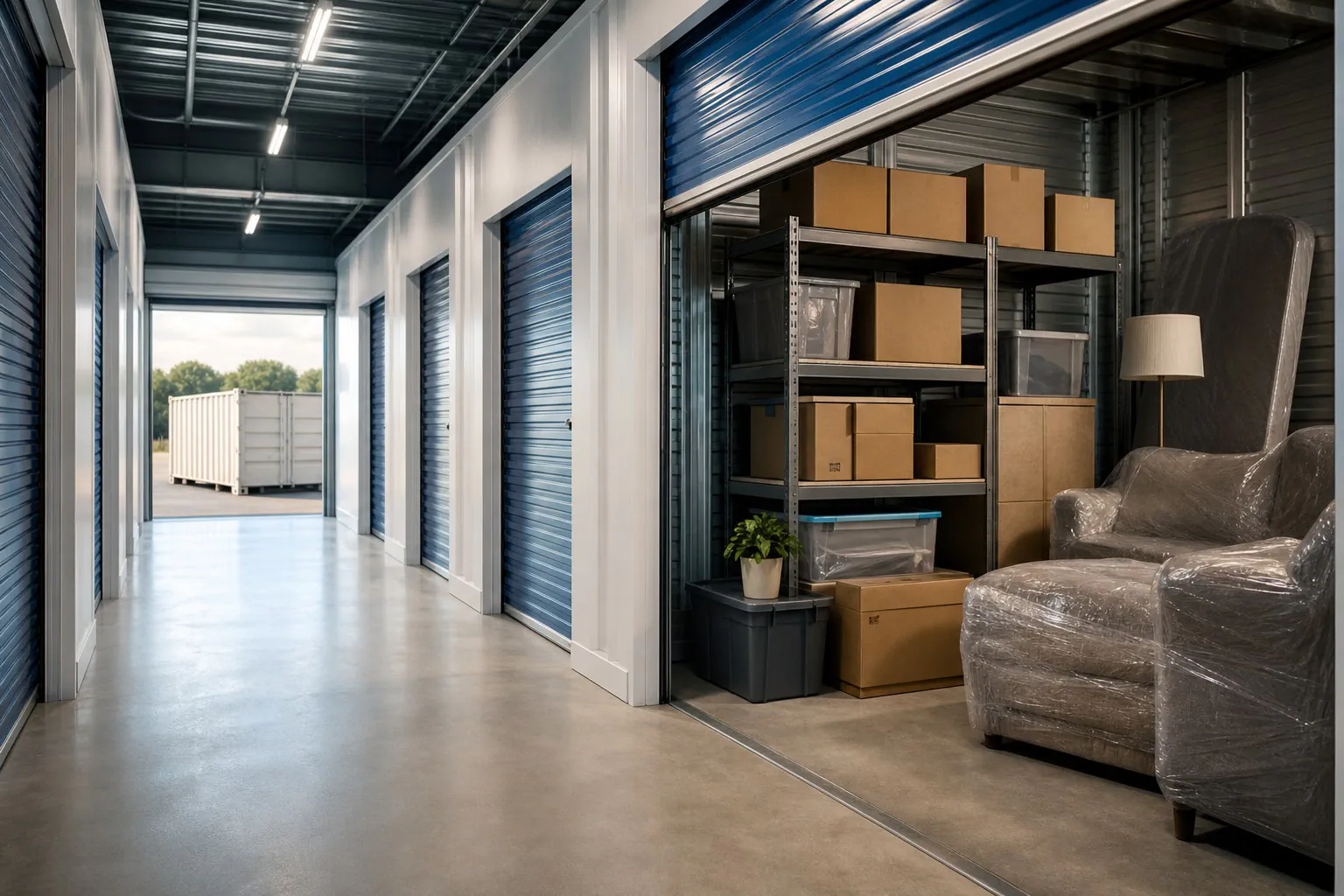 Editorial illustration for What are the different types of storage units available when I need extra space during a move?