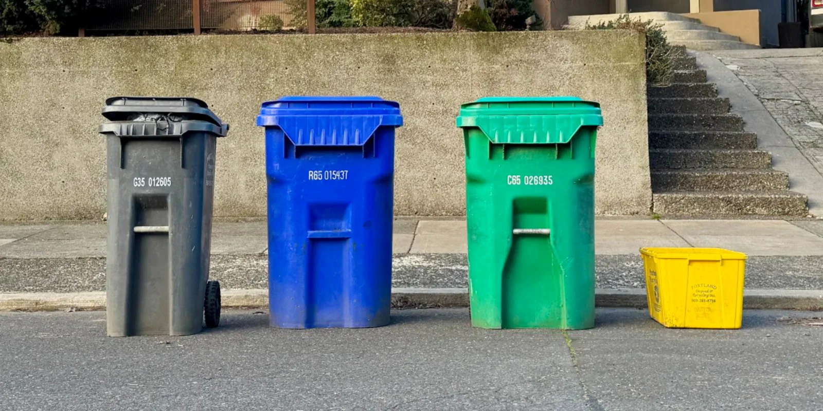 Residential waste bins at the curb 2026