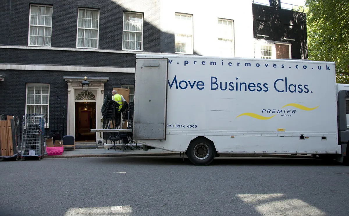 Removal van turns up at 10 Downing Street following defeat of Cameron in Commons Syria vote