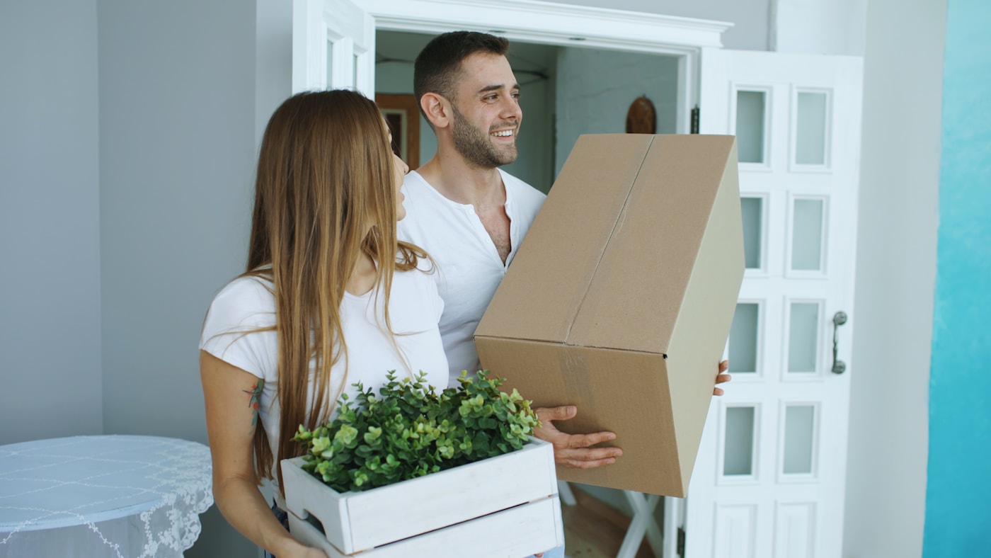 Carrying boxes while preparing to move