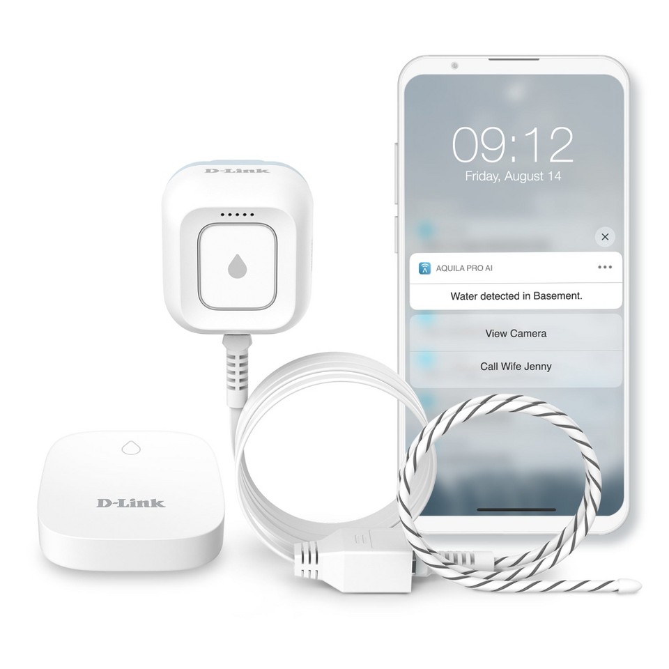 Wi-Fi water leak sensor starter kit shown as a smart-home category example